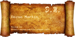 Dezse Martin névjegykártya